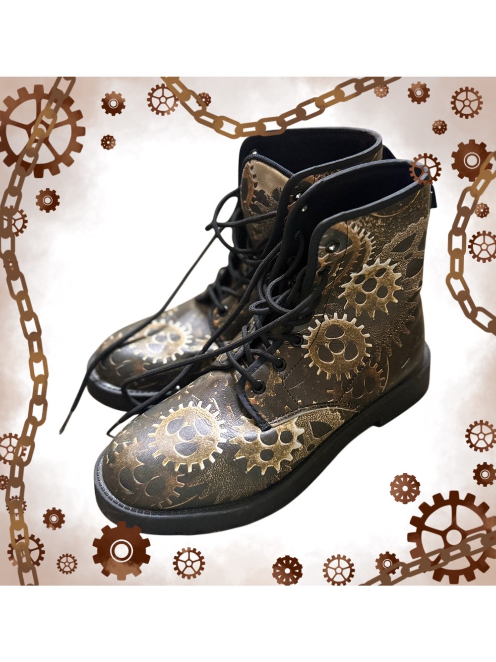 ✨🖤 Steampunk Statement Boots | Corporate Goth | Cosplay Ready | Size 9 🖤✨